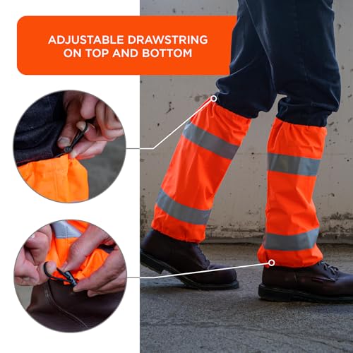 Ergodyne GloWear 8008 High Visibility Reflective Leg Gaiters, Orange,2 - color: Orange