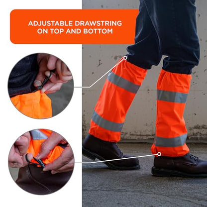 Ergodyne GloWear 8008 High Visibility Reflective Leg Gaiters, Orange,2 - color: Orange