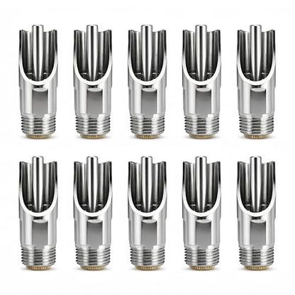 10 Pack Stainless Steel Pig Nipple Waterers 1/2" NPT, Automatic Hog Drinking System for Sow Piglet Livestock, BPA-Free Livestock Water Fountain, Easy Install Farm Barn Animal Waterer Kit