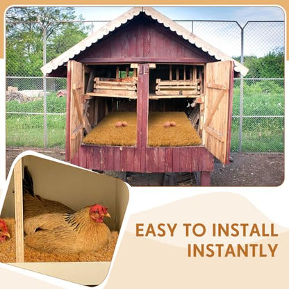 Teenyyou 6 Pack Chicken Nesting Box Pads, 13 x 13 x 1.18 Inch Washable Nesting Pad for Chicken Coop, Artificial Grass Rug Carpet Reusable Nest Box Bedding Fake Synthetic Turf Mat for Hen Laying Eggs