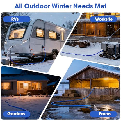 Heated RV Water Hose 75ft with Integrated GFCI Plug, –40°F Freeze-Protection Drinking Water Hose, Lead-Free BPA-Free, Heavy-Duty Heated Hose with Adapter - color: With GFCI, size: 75ft