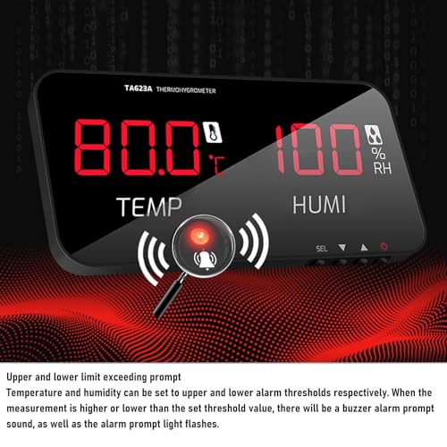 Industrial Temperature and Humidity Meter LED Display Greenhouse Hygrometer Thermometer for Home Office Industrial Settings