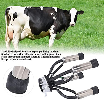 HEEPDD Professional Cow Milking Machine 200L Vacuum Pump Teat Cups Silicone Liners Milk Collection System for Large Herd Efficiency 95% Milk Extraction Rate Reduces Mastitis in Dairy Farm Operations