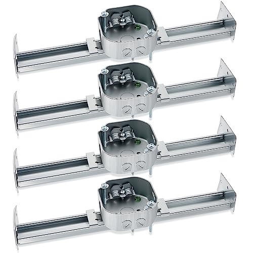 Therwen 4 Pcs Adjustable Ceiling Fan Electrical Box Brace Light Fixtures Ceiling Fan Mounting Bracket, 14.2 Inches in Length