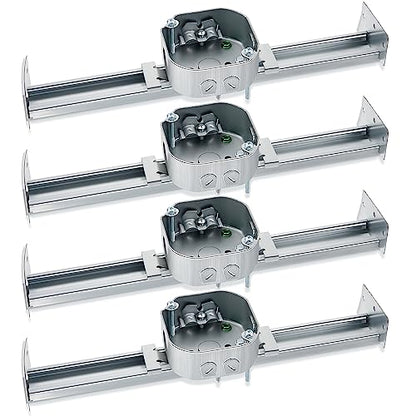 Therwen 4 Pcs Adjustable Ceiling Fan Electrical Box Brace Light Fixtures Ceiling Fan Mounting Bracket, 14.2 Inches in Length
