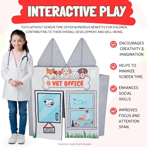 Couch Swag Play Panel for Childrens Foam Sofa Kids Couch (Vet Office) - style: Vet Office