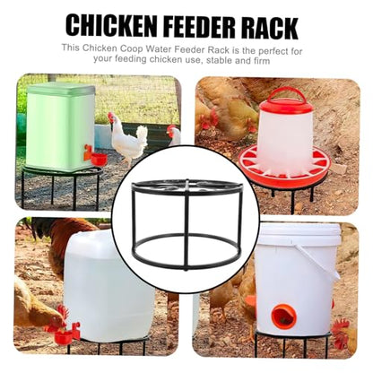 Galvanized Chicken Feeder Trough Feeder Stand Metal Chick and Waterer for Coop Accessories