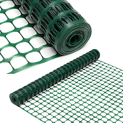 DOEWORKS Safety Fence, 4 x 100 FT Green Plastic Mesh Fence Roll Barrier Netting for Construction Fencing Animal Fencing Garden Fencing and Event Fencing - color: Green