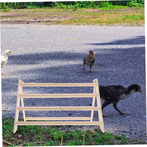 DECHOUS Wood Chicken Perch Stand Natural Wood Roosting Bar for Chicks Poultry Coop Accessories Climbing Ramp for Chick Enrichment