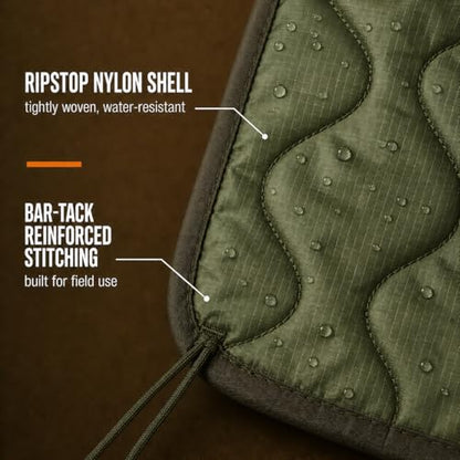 USGI Industries Military Woobie Blanket | Thermal Insulated Camping Blanket, Poncho Liner | Large, Portable, Water-Resistant, for Hiking, Survival | Compression Carry Bag - color: Olive Drab Green