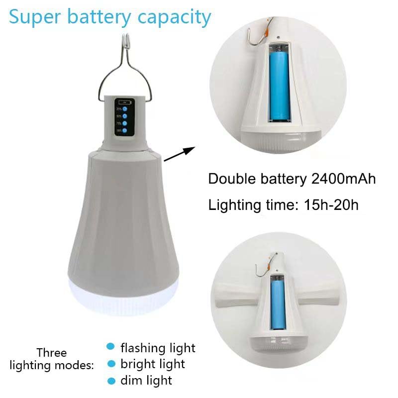 Solar Rechargeable Light Bulbs Indoor，Chicken Coop Light, Camping Accessories, Solar Light Bulbs for Outside Waterproof, Luces Lolares para Interioresent, Night Fishing Emergency Lights
