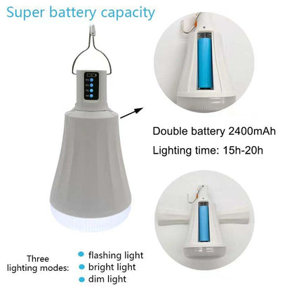 Solar Rechargeable Light Bulbs Indoor，Chicken Coop Light, Camping Accessories, Solar Light Bulbs for Outside Waterproof, Luces Lolares para Interioresent, Night Fishing Emergency Lights