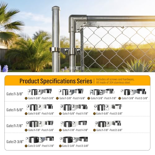 1-3/8" x 1-7/8" Chain Link Gate Latch Heavy Duty Stainless Steel Fence Gate Fork Latch Hardware with Padlock Hole 1pcs - color: 1-3/8"x1-7/8"