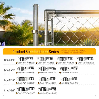 1-3/8" x 1-7/8" Chain Link Gate Latch Heavy Duty Stainless Steel Fence Gate Fork Latch Hardware with Padlock Hole 1pcs - color: 1-3/8"x1-7/8"