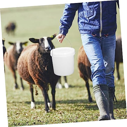 Airtight Food Grade Bucket with Lid Multi Purpose Storage Container for Pet Food Livestock Feed and More High Strength Plastic with Hand Grip and Side Handles