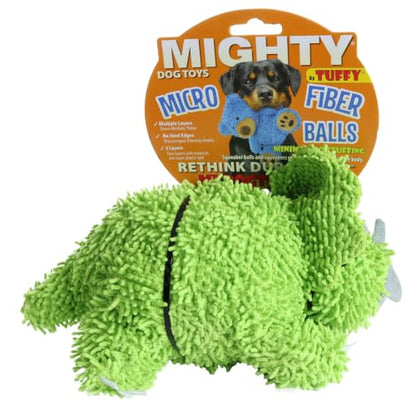 MIGHTY® 2 Pack Microfiber Medium Triceratops Dog Toys | Ultra Durable Plush Toy with Multiple Layers & Reinforced Seams , Washable and Floats , Mighty® Construction - color: 2PK Green Triceratops