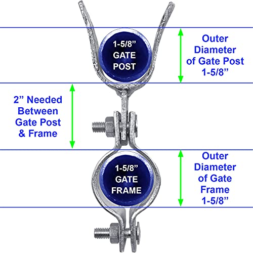 1-5/8" x 1-5/8" Chain Link Fence Gate Fork Latch - Fence Gate Latch - Galvanized Fence Gate Latch with Hole for Padlock - size: 1-5/8" x 1-5/8"