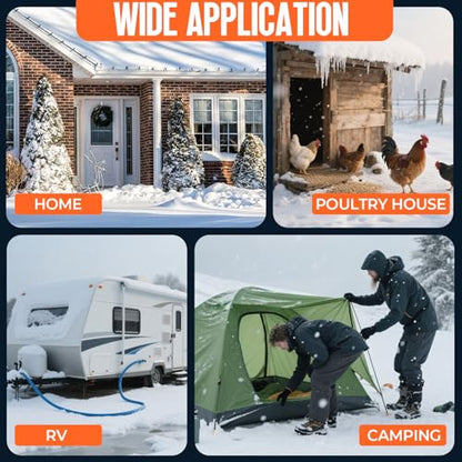 100FT Heated Water Hose for RV, Freeze Protection to -45°F, Lead-Free & BPA-Free, Safe Hose for Campers, Gardening, Livestock, Home Use - size: 100ft