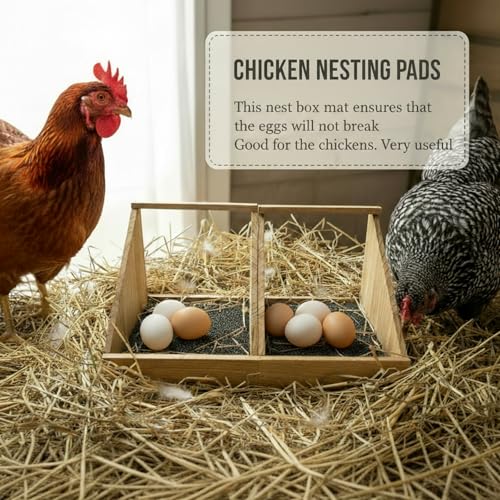 Chicken Nesting Box Pads | 4PC Washable Nesting Mats (12"x12") - Durable Plastic Coop Liners, Odor-Proof Chicken Bedding for Indoor/Outdoor Laying Boxes (4pack-Gray) - size: 4pack-Gray