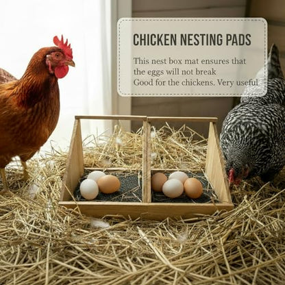 Chicken Nesting Box Pads | 4PC Washable Nesting Mats (12"x12") - Durable Plastic Coop Liners, Odor-Proof Chicken Bedding for Indoor/Outdoor Laying Boxes (4pack-Gray) - size: 4pack-Gray