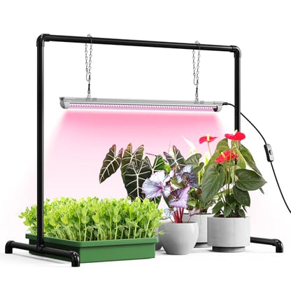 Bstrip Grow Light Stand, 2ft 24W Grow Light for Indoor Growing, Full Spectrum LED Plant Light for Seed Starting, Height Adjustable, Large 29.5" L x 18.3" W x 26.0" H - size: Large 29.5" L x 18.3" W x 26.0" H