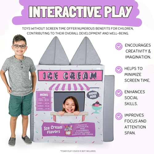Couch Swag Play Panel for Childrens Foam Sofa Kids Couch (Ice Cream Store) - style: Ice Cream Store
