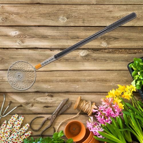 Kisangel 2pcs Chicken Egg Collecting Basket, Portable Metal Wire Holder with Telescopic Handle, Lightweight Egg Grabber for Gathering from Nest Boxes, 59 Inch Max Length