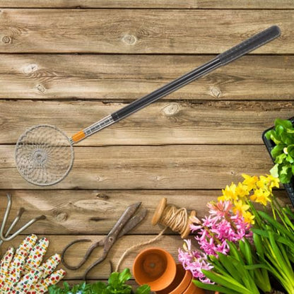 Kisangel 2pcs Chicken Egg Collecting Basket, Portable Metal Wire Holder with Telescopic Handle, Lightweight Egg Grabber for Gathering from Nest Boxes, 59 Inch Max Length