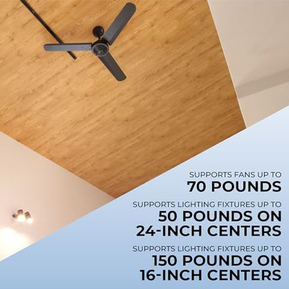 OHLECTRIC Saf-T-Brace For Ceiling Fans - Features 3 Teeth, Twist and Lock Design, 1.5" Heavy Duty Metal Electrical Box - Secure Installation For New, Remodel, Retrofit Application, Silver - size: Saf-T-Brace