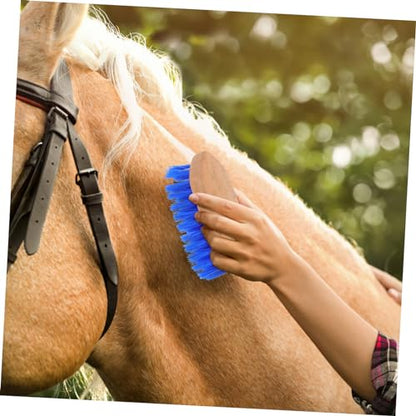Sosoport Horse Grooming Brush with Stiff Bristle for Gentle Massage Horse Comb for Cleaning and Shedding Cattle and Donkeys Comfortable Smooth Surface Blue