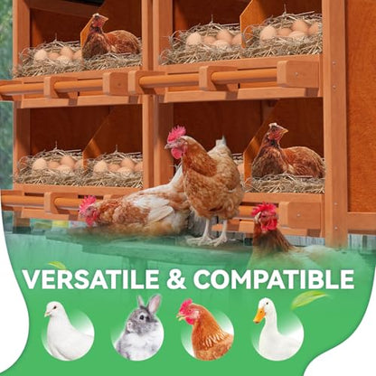 8-Compartment Chicken Nesting Boxes, Spacious for Large Breeds, Premium Pine Wood & Weather-Resistant PVC Sloped Roof, Safe No Sharp Edges for Laying Hens - size: 52.8"L x 12.2"W x 29.8"H