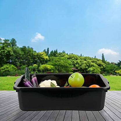 Kiddream13 Liter Commercial Bus Tray, Plastic Restaurant Wash Tubs Bus Tub BoxSet of 4, Black - color: Black, size: 13 Liter