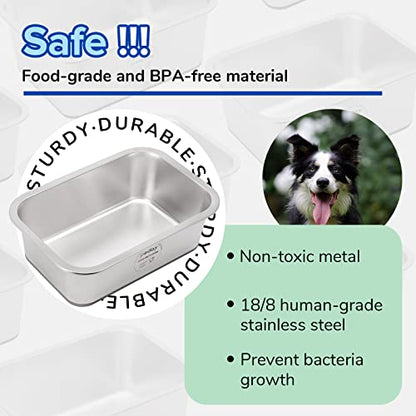 PEDAY 1.2 Gallon Large Dog Water Bowl, 18/8 Human Grade Stainless Steel - Silver Nonslip - color: Silver, Nonsilp, size: 1.2 gallon