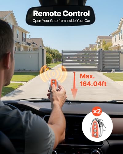 VEVOR Solar Sliding Gate Opener, 280W Electric Gate Opener for Doors up to 65.6ft 1799lbs, Gear Track Rolling Fence Door Motor with Infrared Sensor & 2 Remote Controls, Driveway Gates Opening System