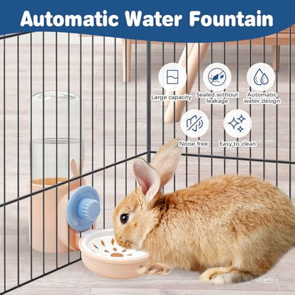 kathson Rabbit Water Dispenser for Cage 17 Oz Hanging Guinea Pig Water Bottle No Drip Gravity Automatic Bunny Water Bottle No Leak Small Animal Water Bottle for Chinchilla Ferret Hamster (Pink) - color: Pink
