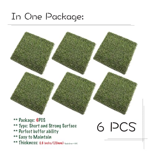 KuGuo Soft Plastic Fake Lawn Chicken Nesting Boxes Pads Chicken Bedding 12 x 12 inches (Short-Middle Grass-6PCS)