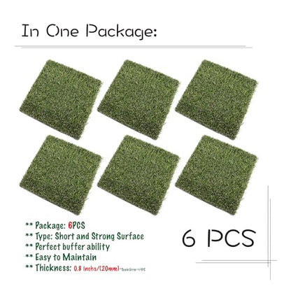 KuGuo Soft Plastic Fake Lawn Chicken Nesting Boxes Pads Chicken Bedding 12 x 12 inches (Short-Middle Grass-6PCS)