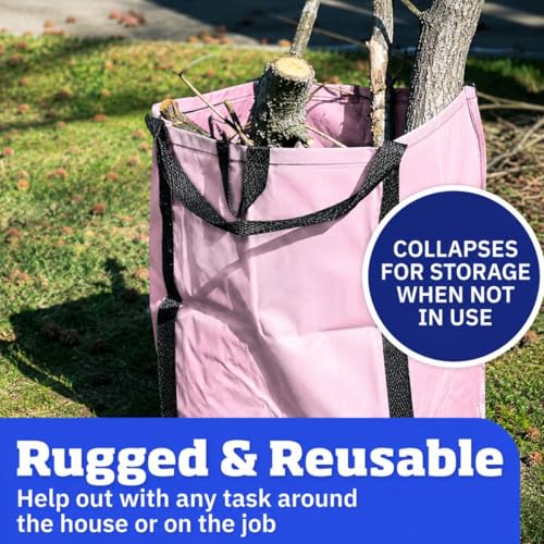 DURASACK Heavy Duty Home and Yard Bags 48-Gallon Reusable Self-Standing Lawn and Leaf Bags Garbage Can with Reinforced Handles, Lilac - color: Lilac