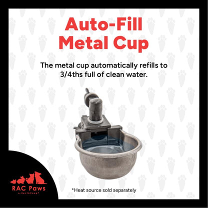 Rac Paws by RentACoop DIY Auto-Fill Metal Cup Waterer Kit - Great for Small Animals, Pets, Bunnies, Ferret, Chickens, Hamsters, Guinea Pigs, Rabbits, Chinchillas, Mice, Rats - 2 Pack - style: 2 Pack