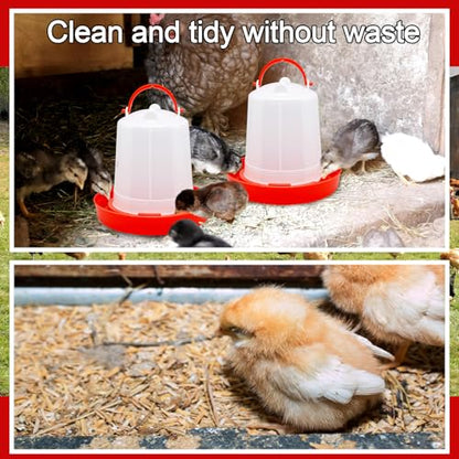 Funnymoom 12 Pack Chick Feeder and Waterer Set Chicken Feeder and Waterer Kit, 1.5l Chicken Feeding and Drinker Bulk for Baby Chicks Ducks Goose Pigeons Quail Coop Accessories(Watering) - style: Watering