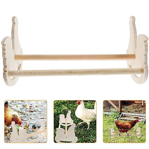 Ipetboom Chicken Swing Chicken Perch Natural Wooden Jungle Gym Roosting Bar Chick Stand for Hens Handmade Coop Swing Toys