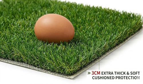 Washable Nesting Pads for Chicken Coop - 3cm Extra Thick & Soft Artificial Grass Turf Mats, Anti-Shedding & Flexible Eco-Backing, Chicken Laying Box Pads (6 Pack, 12"x12") Upgraded