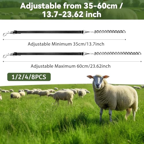 Misdary 4 Pcs Goat Show Collars, Adjustable 14"-24" Iron Chain Halter for Sheep, Horses, Dogs, Cows & Calves, Farm Animal Supplies Accessories Animal Lovers Gift (14'',Black) - color: Black