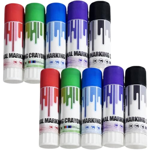 8PCS Markers, Livestock Crayon Markers 4 Colors High Visibility Marker Animal Identification Livestock Prod for Pig, Cow, Goat, Garden Statues