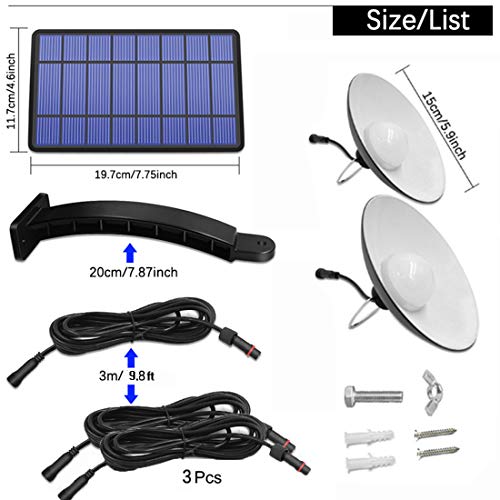 ABZXT Solar Pendant Lights Upgraded Double Bulb Lights IP65 Waterproof Dusk to Dawn Auto Lamp with Remote Controller for Outdoor Shed Barn Chicken Coop Bullpen Pig Pen Stables Tents etc(Dual Lamp) - size: Dual Lamp