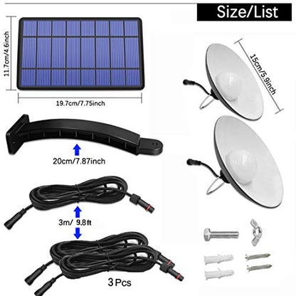 ABZXT Solar Pendant Lights Upgraded Double Bulb Lights IP65 Waterproof Dusk to Dawn Auto Lamp with Remote Controller for Outdoor Shed Barn Chicken Coop Bullpen Pig Pen Stables Tents etc(Dual Lamp) - size: Dual Lamp