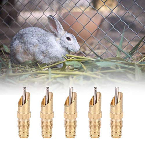AUNMAS 10Pcs Rabbit Drinker Nipple Waterer Set Automatic 360 Degree Stainless Steel Nipples Cage Accessories Drinking Water Tool for Rabbits, Chickens, Ducks, Birds, Quails