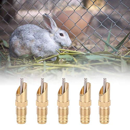 AUNMAS 10Pcs Rabbit Drinker Nipple Waterer Set Automatic 360 Degree Stainless Steel Nipples Cage Accessories Drinking Water Tool for Rabbits, Chickens, Ducks, Birds, Quails