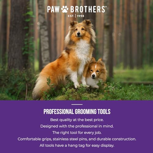 Ryan's Pet Supplies Paw Brothers Mini Pin Tiny Flat Slicker Brush for Dogs, Professional Grade, Stainless Steel Pins, Flexible Head, Comfort Grip, Mini Size, 4.75" x 2.25" x 1.5" - style: Mini Soft Pin Slicker Brush