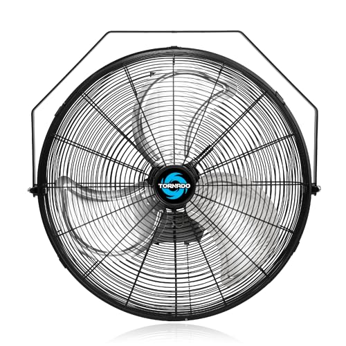 Tornado - 20 Inch High Velocity Industrial Wall Fan - 4750 CFM - 3 Speed - 6 FT Cord - Industrial, Commercial, Residential Use - UL Safety Listed - size: 20 Inch